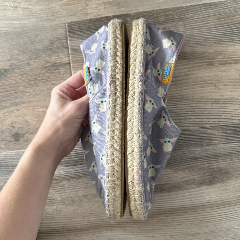 Star Wars Baby Yoda Grogu Ubuntu Espadrilles Shoes Women’s 7.5W Slip On Gray - Picture 8 of 8